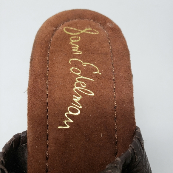 Vintage Sam Edelman Metal Leaves Sandal Wedges - Picture 10 of 12